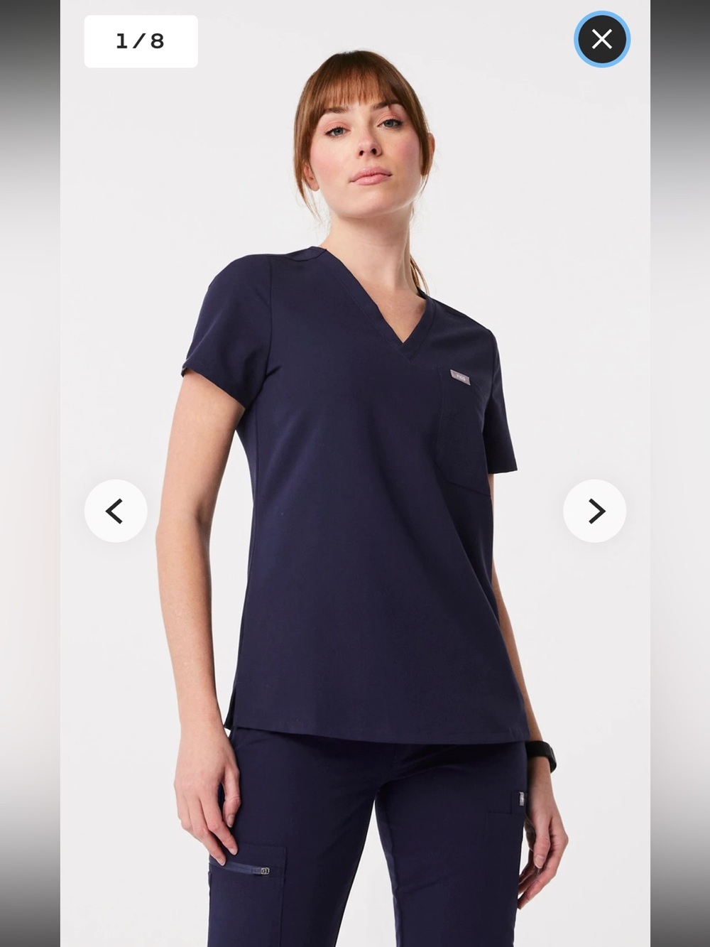Figs women’s Navy Blue Catarina V-Neck Short Sleeve Scrub Top Size M